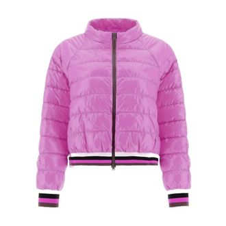 Herno Winter Jackets, female, Pink, Size: M Zipped Bomber Jacket