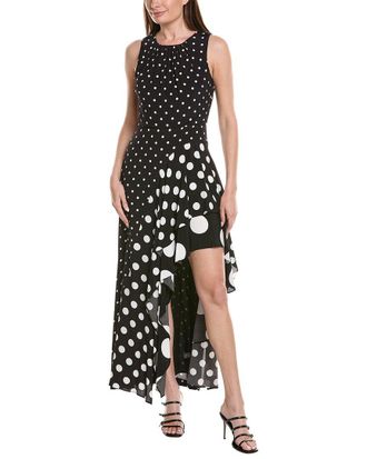 Milly Milly Spencer Polka Dot Combo Sleeveless Ruffle Maxi Dress