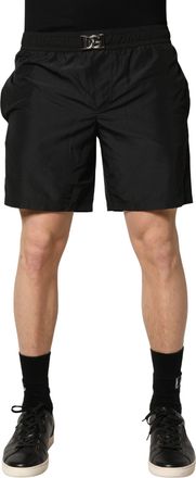 Dolce & Gabbana Black Polyester Elastic Waist Shorts Mens Swimwear