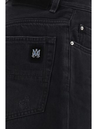 Amiri Mens Wide-Leg Jeans Vintage Black Cotton