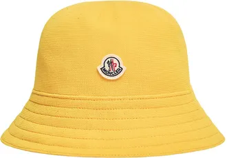 Moncler Moncler Logo Patch Bucket Hat, Men, Yellow, Size: Xl