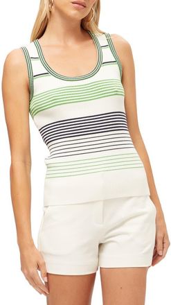Trina Turk Paolini Striped Knit Tank in Whitewash/ink at Nordstrom, Size X-Large