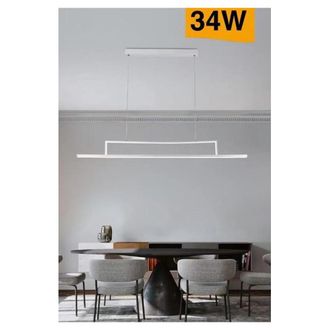 Trade Shop Trade Shop Traesio - Trade Shop - Lampadario Led 34w A Sospensione Lineare Orizzontale Luce 3000k 6500k 4000k B66-b