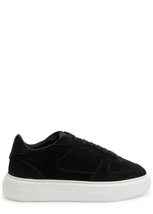 Cleens Court Panelled Suede Sneakers - Black - 45 (IT45 / UK11)