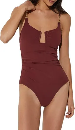 Reiss Wrenna One-Piece Swimsuit in Rhubarb Red at Nordstrom, Size 10