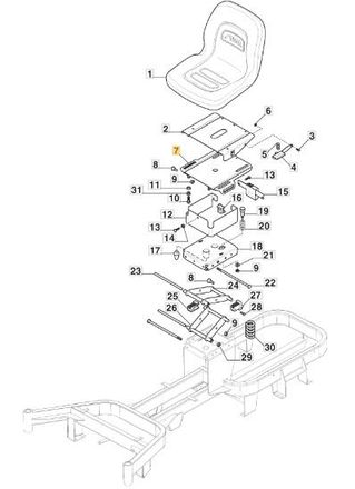 STIGA Sports Soporte Asiento Tractor Modelos Gyro500e Gyro700e Original Stiga 387773513/0
