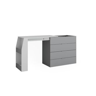 Vicco Mesa De Manualidades Iva, Gris, 95.5 X 80 Cm Desplegable, 4 Cajones