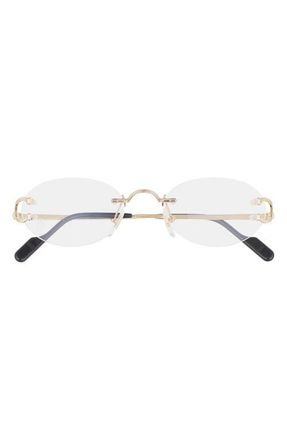 Cartier 52mm Oval Optical Glasses in Gold at Nordstrom