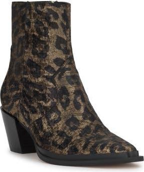 Jessica Simpson Helvona Pointed Toe Bootie in Golden/Black at Nordstrom Rack, Size 6.5