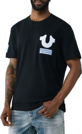 True Religion Horseshoe Repeat Cotton Graphic T-Shirt in Jet Black at Nordstrom, Size Xxx-Large