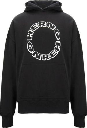 Herno Heren hoodie met voorzak - Heren - Hoodies - Zwart - L - Katoen - Hoodies & sweatvesten