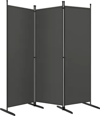 Woltu Woltu Biombo Separador De Ambiente De 3 Paneles Biombo Divisor Divisor De Habitaci&oacute;n Para Privacidad Separadores Ambientes Plegable Gris Oscuro 167x17