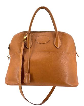 Herm&egrave;s Beige Leather Bolide Handbag (Authentic Pre-Loved)