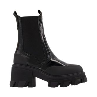 Ganni Bot&iacute;n Chelsea de media ca&ntilde;a con suela track - Shoes - Mujer - Negro - 39 EU