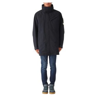 Stone Island Heren, Mantels, Blauw, Maat: XL Poliester