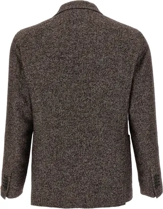 Tagliatore Virgin Wool Blend Double-Breasted Blazer - Charcoal