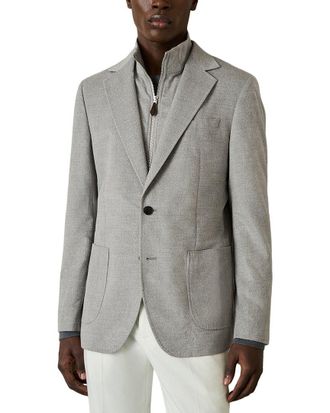 Reiss Patch Notch Gilet Wool- Blend Blazer