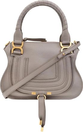 Chlo&eacute; Marcie Double Small Schoudertas - Dames - Handtassen - Grijs - ONE Size - Leer - Tassen