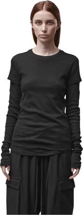 Thom Krom W TS 646 Double Layer Long Sleeve T-Shirt - Dames - Longsleeves - Zwart - XS - Katoen - Tops