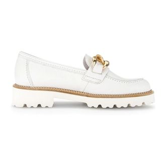 Gabor Loafers, female, White, 5 UK, Gold Casual Loafers White