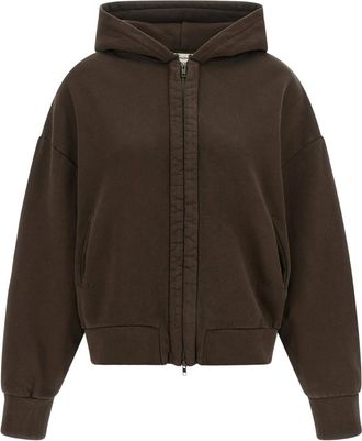 Entire studios Thermal Hoodie - Dames - Vesten met rits - Bruin - XS - Katoen - Hoodies & sweatvesten