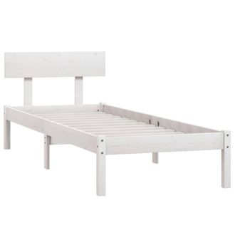 Berkfield Home Modern Bed Frame White Solid Wood 75x190 cm Small Single