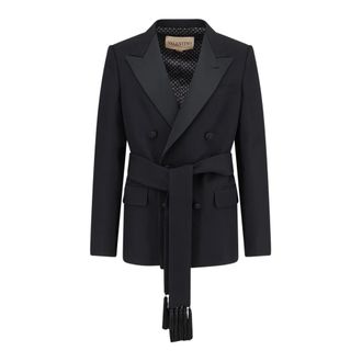 Valentino Jassen, Heren, Zwart, S, Wol, Virgin Wool Blazer met Riem