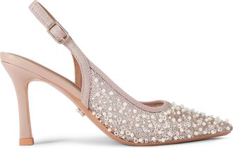 Carvela Womens Corletta Sling Court Heels - Blush Fabric - Size UK 5