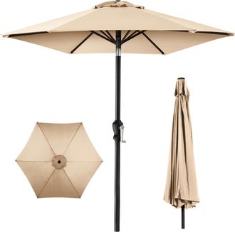 Best Choice Products 10ft Outdoor Steel Market Patio Umbrella w/ Crank, Tilt Push Button, 6 Ribs
