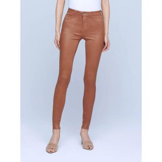 L'agence Marguerite Coated Skinny Jean In Java Coated