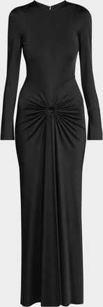 Victoria Beckham Gathered Long Sleeve Gown