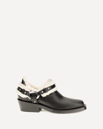 Paco Rabanne Shearling trim biker ankle Boots Female 40