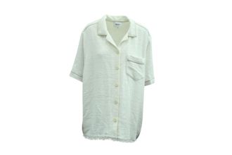 Nanushka One Pocket Textured Shirt in White Cotton