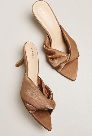 Maeve Ilora Satin Twist Mule Heels