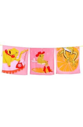 Tiramisu Lily Pad Luncheon Set of 3 Kitchen Towels in Pink/Green/Orange at Nordstrom Rack