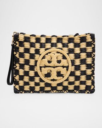 Tory Burch Ella Crochet Checkered Clutch Bag