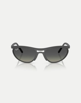 Ray-Ban Predator Liteforce occhiali da sole rettangolari con lenti grigie in grigio sabbia