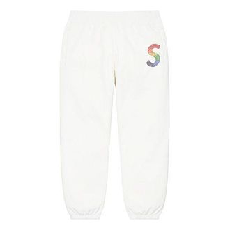 SUPREME x Swarovski S Logo Sweatpants White SUP-SS21-584