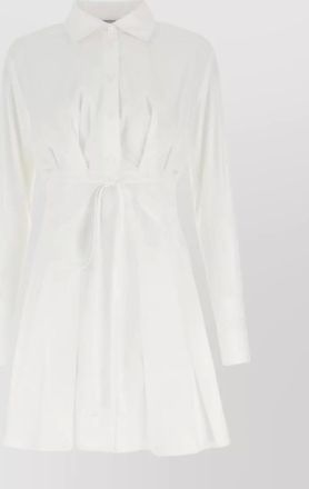 Patou cotton poplin shirt dress with pleated skirt