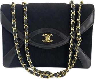 Chanel Pre-owned Matelasse Schoudertas - Dames - Vintage Schoudertas - Zwart - ONE Size - Katoen - Vintage