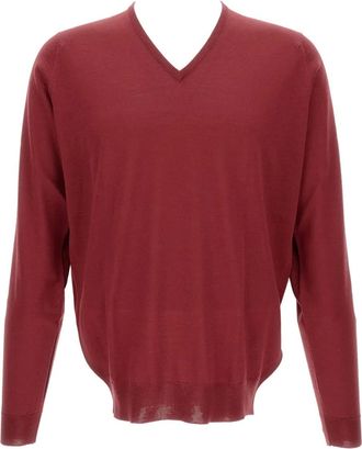John Smedley Maglione con scollo a V - Rosso
