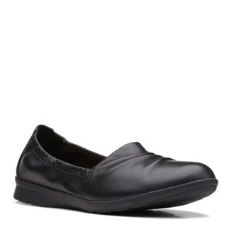 Clarks Womens Collection Ballet Flats, Black Leather, 6 UK