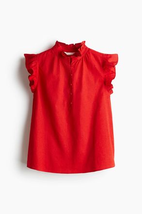 H&M Bluse aus Leinenmix - Rot