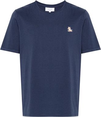 Maison Kitsuné Chillax Fox-motif T-shirt - men - Cotton - L - Blue