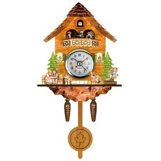 OEM Reloj De Cuco Antiguo De Madera, Reloj De Pared Con Casita Para P&aacute;jaros, Decoraci&oacute;n Del Hogar, Reloj De Cuco Colgante, Campana Oscilante Autom&aacute;tica, P