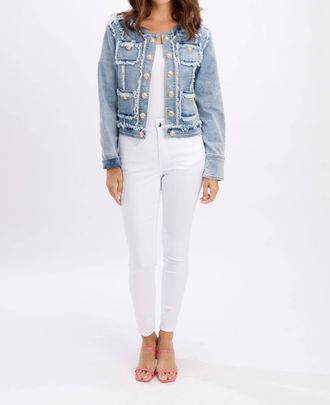 Frank Lyman Design Casual Jacket In Light Blue Denim