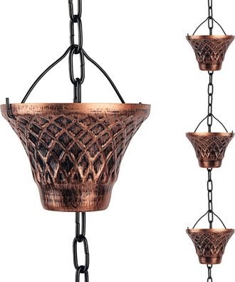 OEM Cadenas De Cobre Para Bajantes De Agua De Lluvia - Decoraci&oacute;n De Jard&iacute;n - Decoraci&oacute;n De Interiores - 2,5 M De Largo