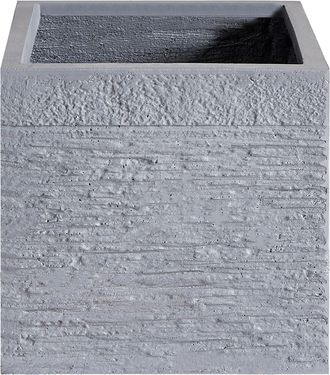 Beliani Beliani - Maceta Blanca S&oacute;lida De Fibra De Arcilla Cuadrada 30 X 30 X 28 Cm Resistentes A Los Rayos Uv Paros