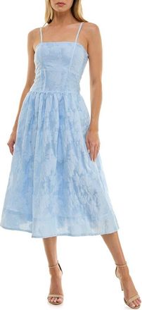 Socialite Jacquard Midi Sundress in Hazy Blue at Nordstrom, Size X-Large