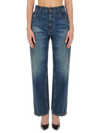 Victoria Beckham Vintage Wash Cotton Jeans - Blue